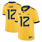 West Virginia Mountaineers 12 Oliver Luck Yellow College Football Jersey Dzhi,baseball caps,new era cap wholesale,wholesale hats